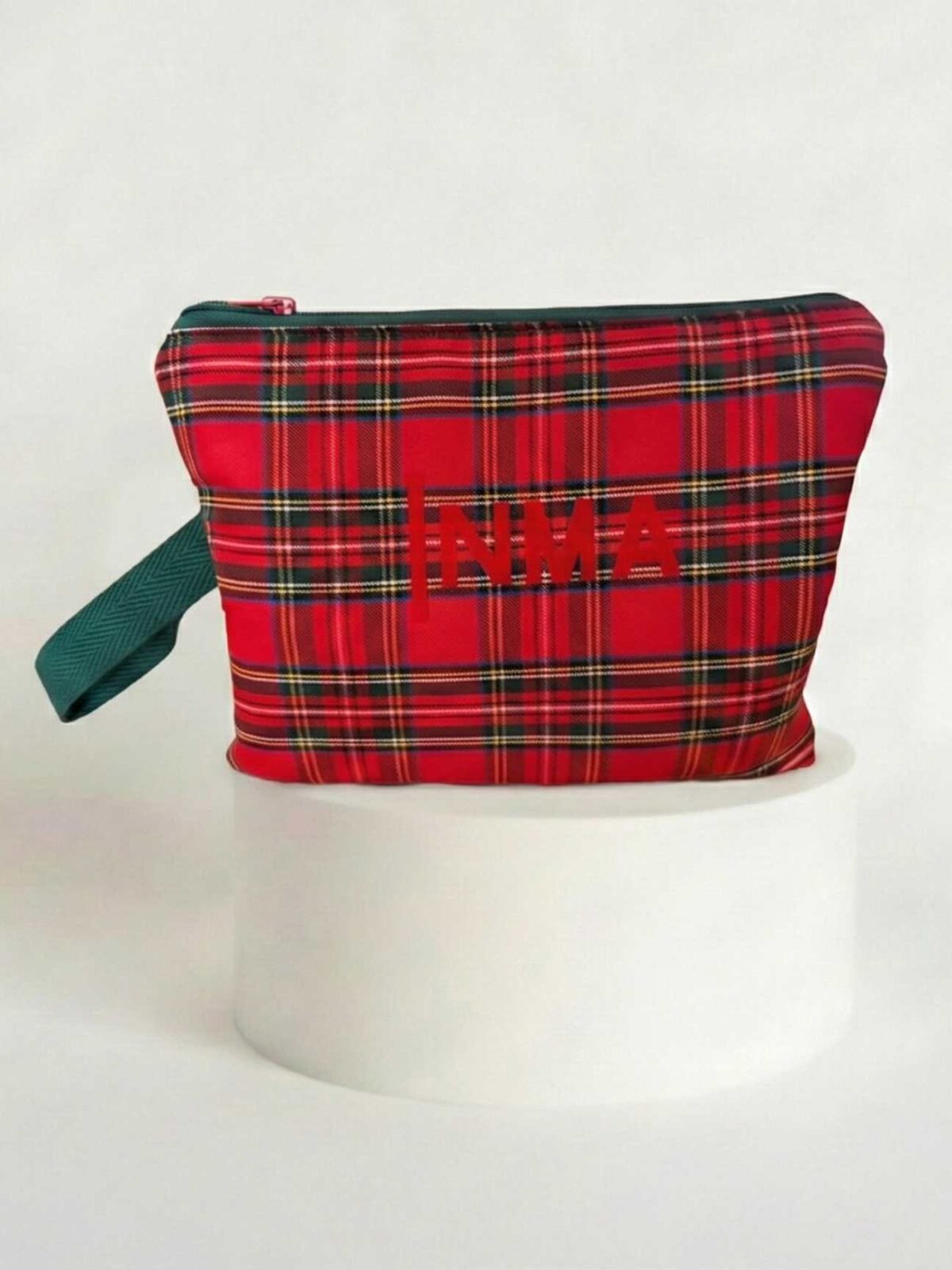 bolso cuadro escoces rojo